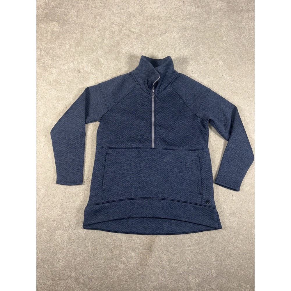 L.L Bean Women's Navy  Blue FlexForward Quilted Half-Zip Pullover Small Petite‎